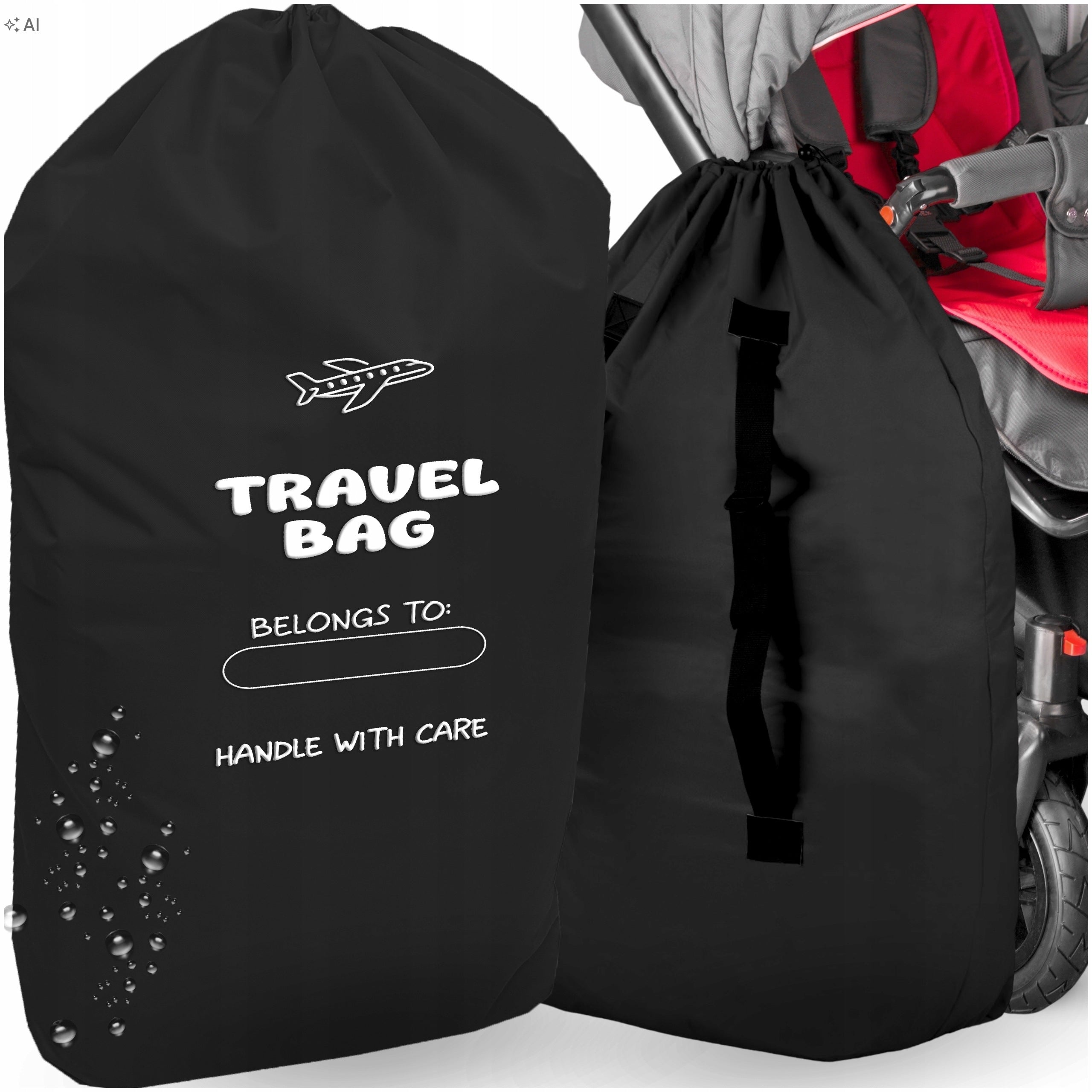 UNIVERSAL PROTECTIVE BAG FOR CAR AIRPLANE TROLLEY COVER BLACK BAG