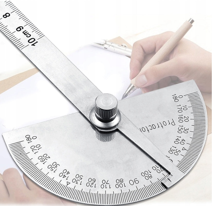 UNIVERSAL PROTRACTOR 0-180 ADJUSTABLE DISC WITH RULER Kind universal square