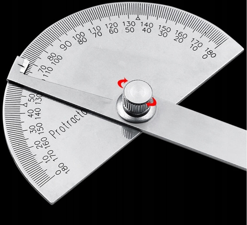UNIVERSAL PROTRACTOR 0-180 ADJUSTABLE DISC WITH RULER Material stainless steel