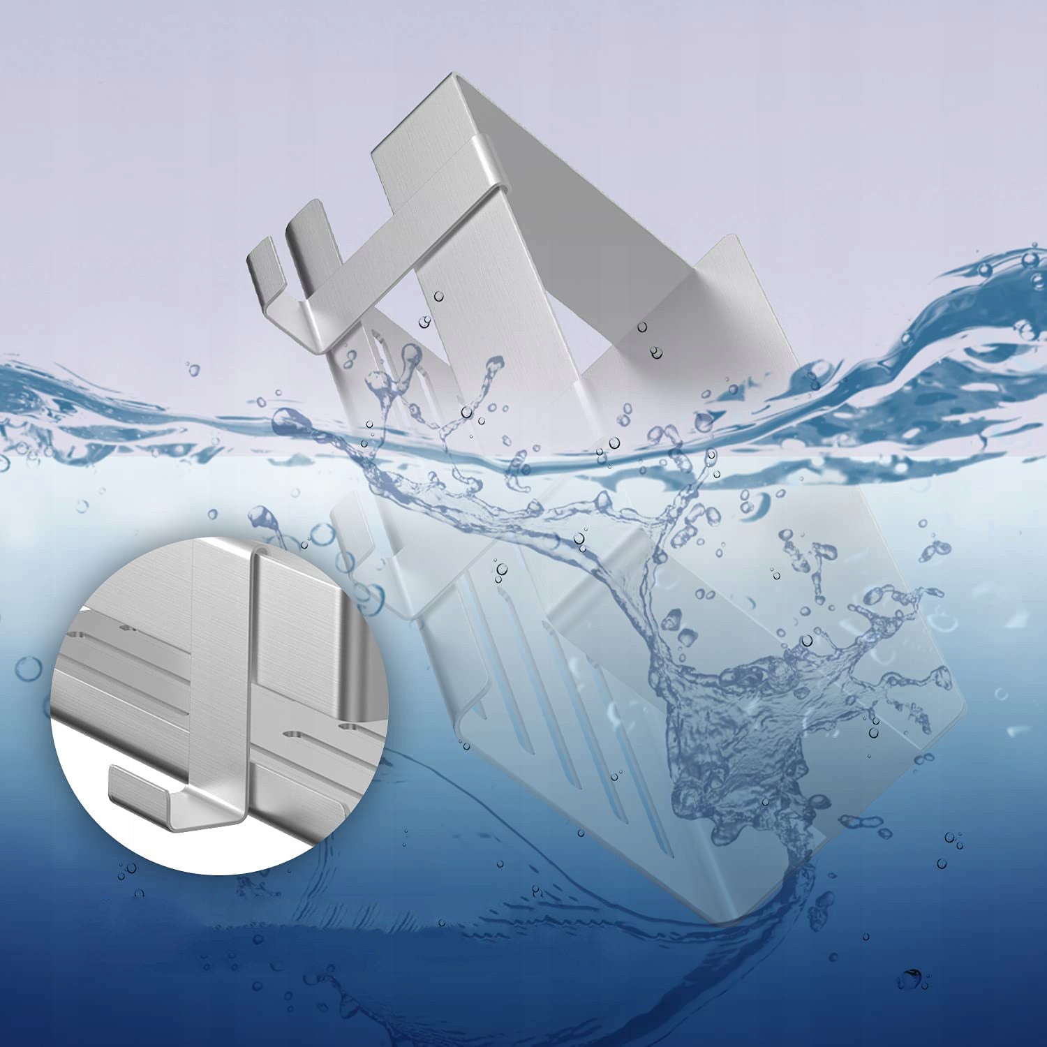 UNIVERSAL SHOWER ORGANIZER, STEEL SHOWER SHELF Furniture height 7.5 cm