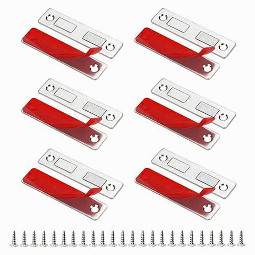 UNIVERSAL SILVER DOOR MAGNETS FOR CABINET 6 PIECES STEEL
