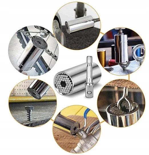 UNIVERSAL SOCKET WRENCH CAP 7-19MM 1/4 3/4 WITH ADAPTER Key type socket