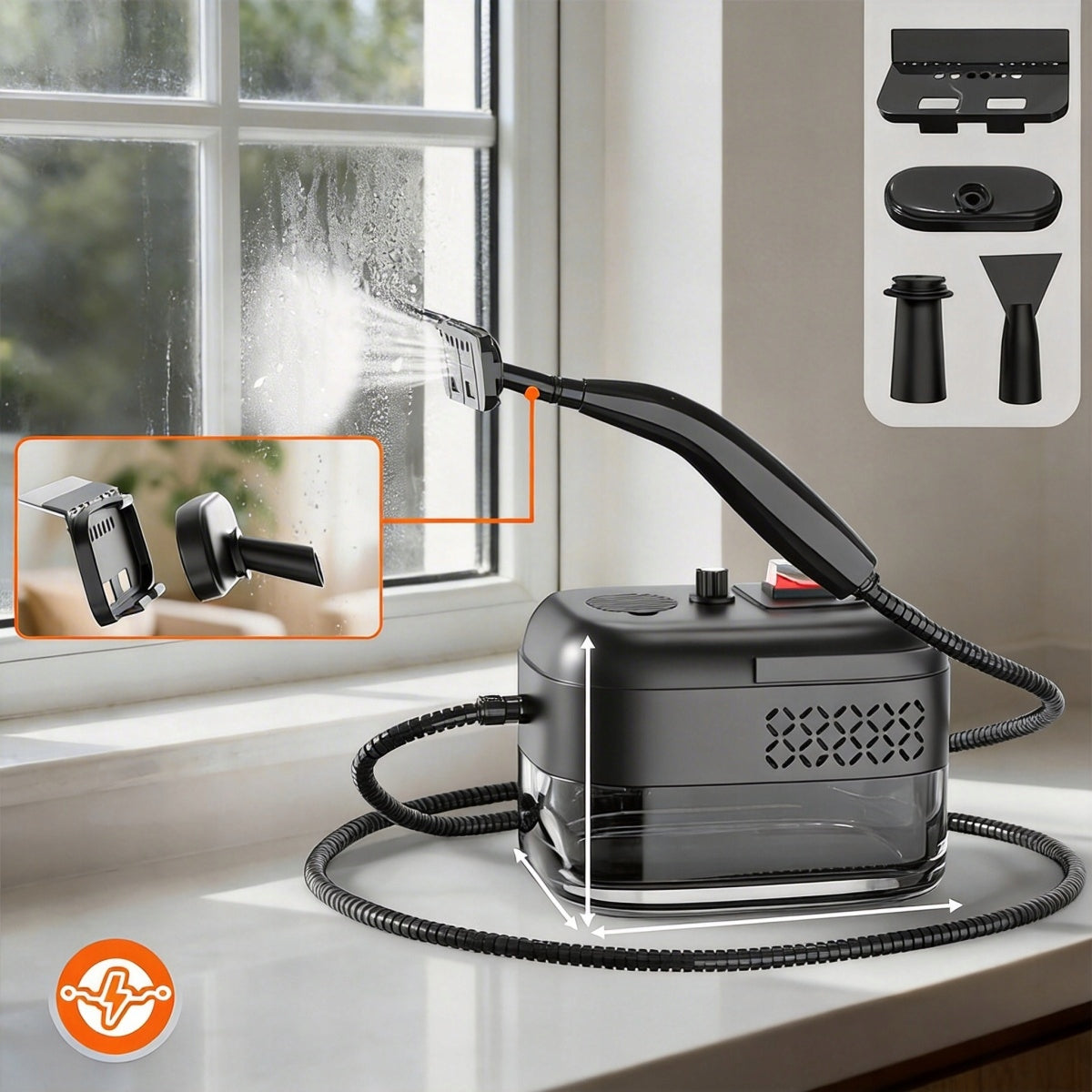 UNIVERSAL STEAM CLEANER 2500W FOR CLEANING WITH VACUUM CLEANER FUNCTION 1400ml. Type steam washer