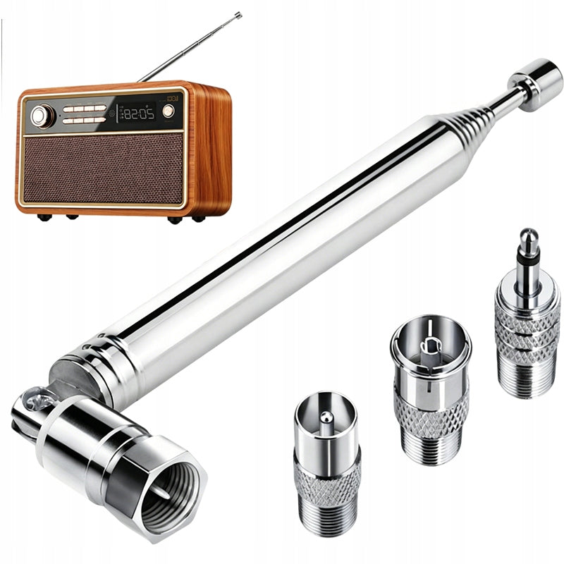 UNIVERSAL TELESCOPIC RADIO FM ANTENNA FOR HOME TOWER CINEMAS + 4 ADAPTERS