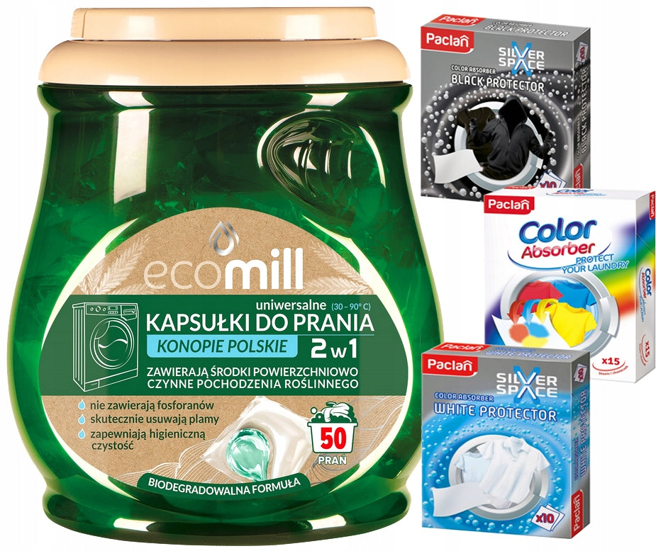 UNIVERSAL WASHING CAPSULES EFFECTIVE HEMP 50 + WASHING WIPES