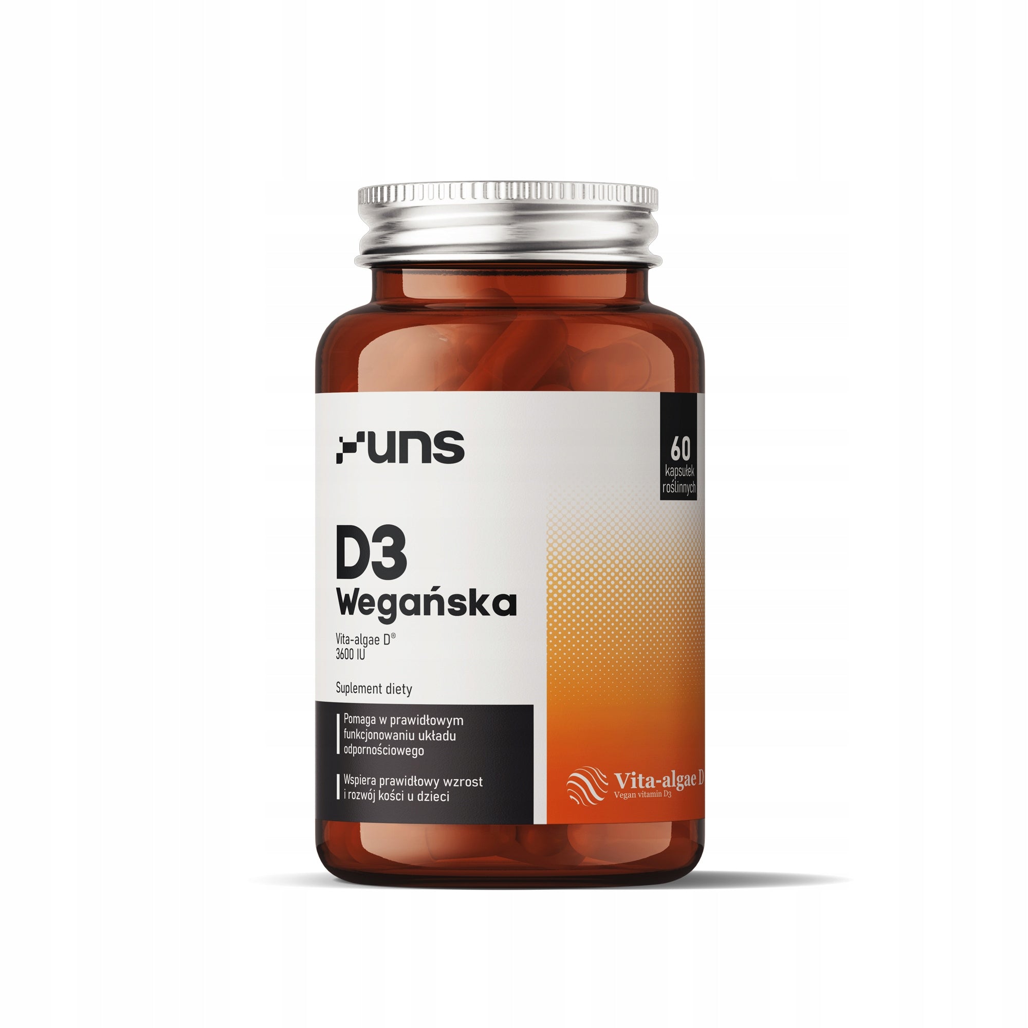 UNS NATURAL VITAMIN D3 VEGAN 60 caps. IMMUNITY, HEALTHY BONES AND TEETH