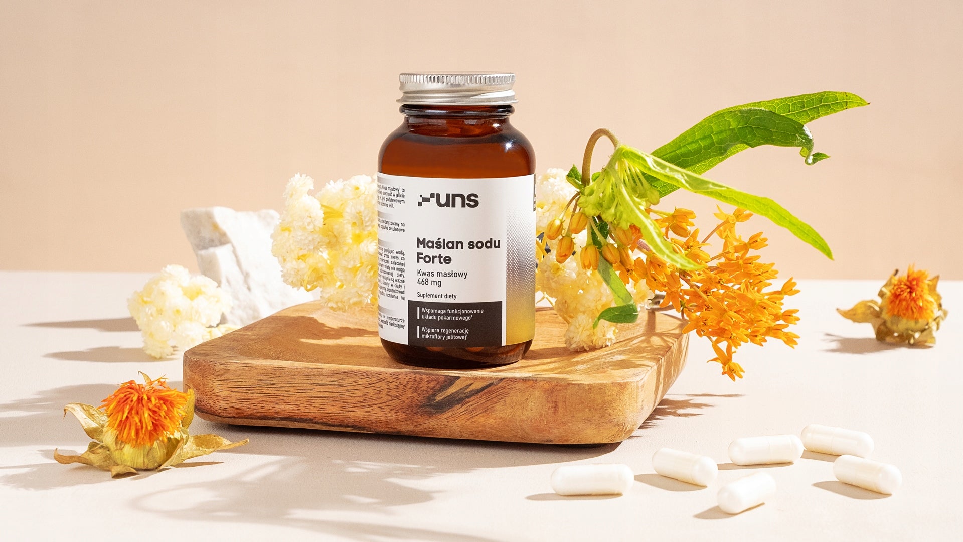 UNS SODIUM BUTTER FORTE 600 mg 60 vege MICROENCAPSULATED DIGESTIVE SYSTEM Manufacturer code 5904238962817