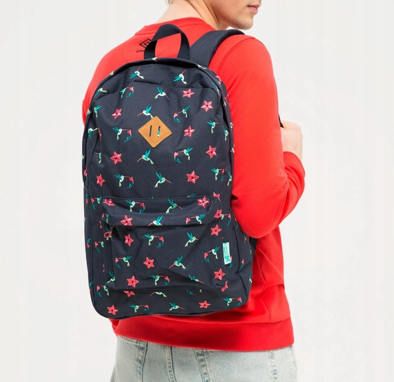 UP8 KERLAZ BACKPACK navy blue with embroidered patterns Brand UP8