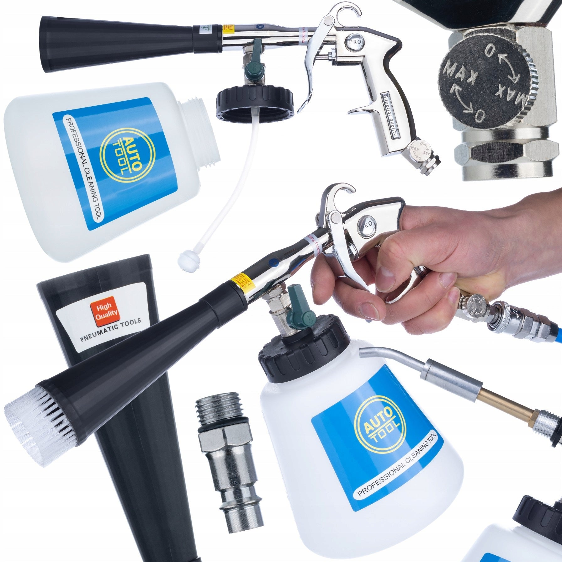 UPHOLSTERY WASHING GUN TORNADO T02 II 1L WITH 1/4 CONNECTOR FOR COMPRESSOR