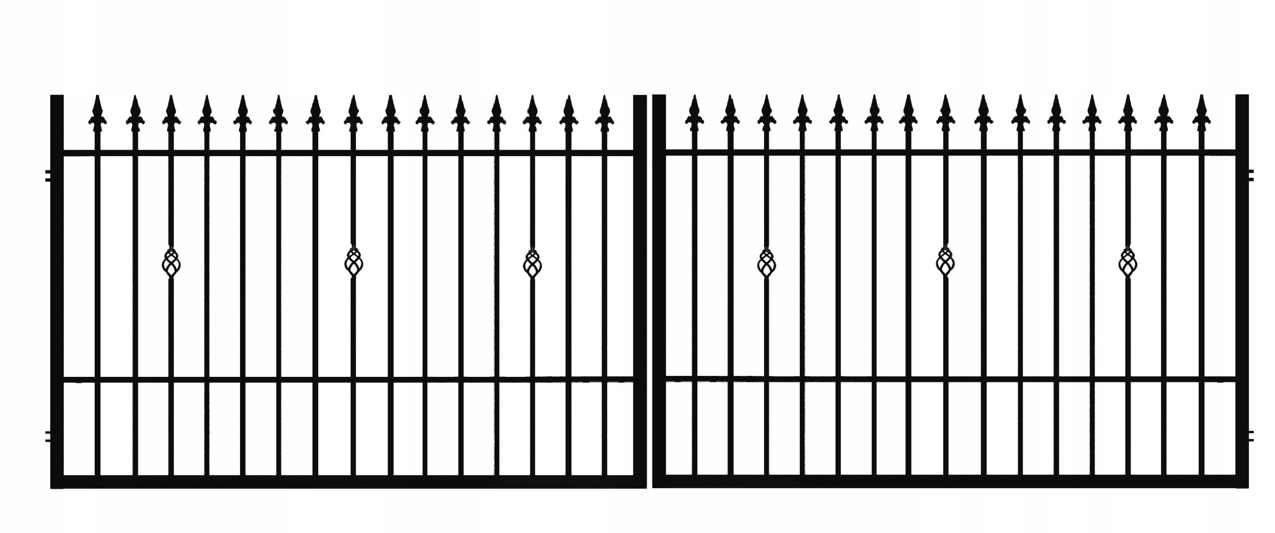 URAN STRAIGHT double-leaf forged entrance gate