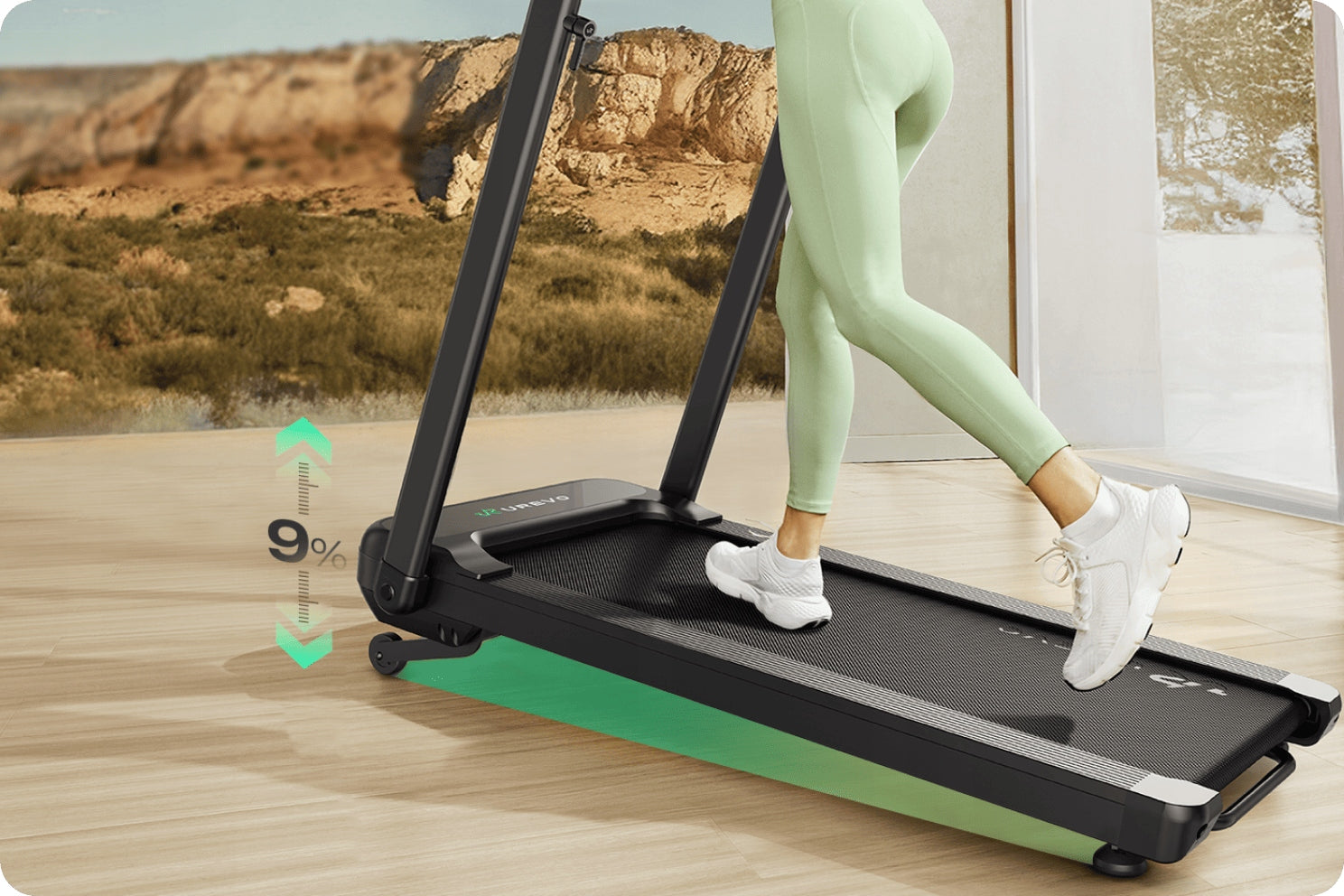 UREVO Foldi 3S 2in1 Folding Electric Treadmill for 120 kg 12 km/h Kind electric