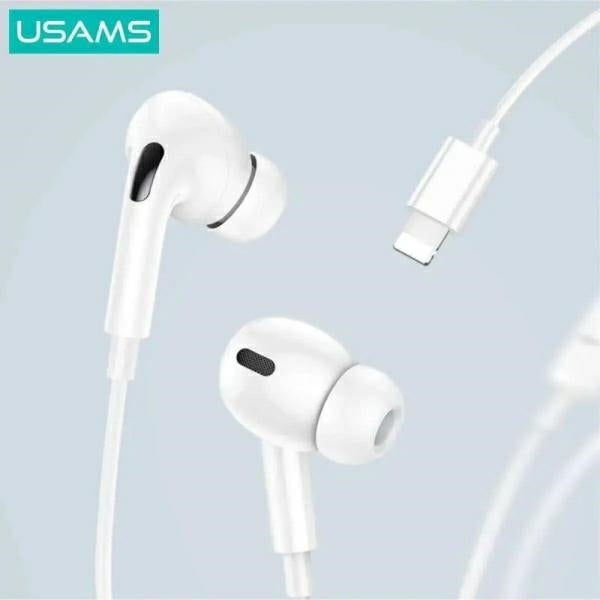 USAMS Stereo Lightning Wired Headphones for iPhone 7 8 X XR 11 12 13 14 Packaging status original