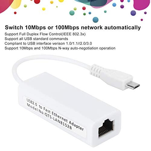 USB 2.0 MICRO TO RJ45 ETHERNET ADAPTER FOR RASPBERRY PI ZERO for home Manufacturer code Bez marki