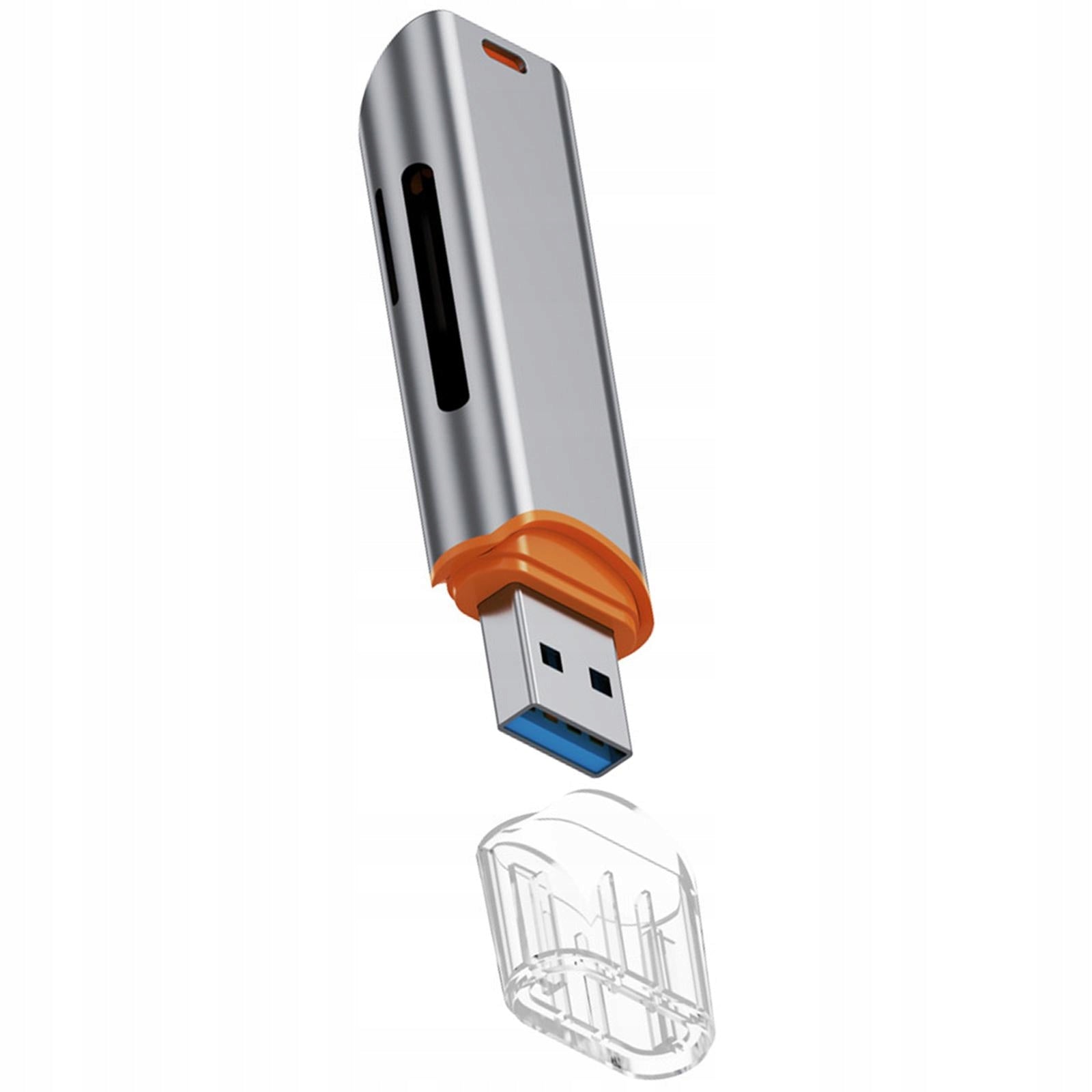 USB 3.0 Card Reader, Portable USB A Interface, Practical Professional Gray Manufacturer no brand