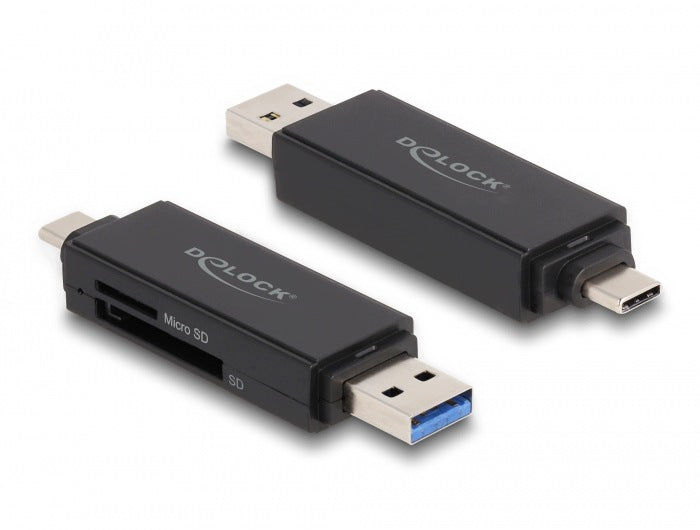 USB 5 Gbps USB Type-C / Type-A card reader for SD Micro SD cards Delock 91004 Packaging status original