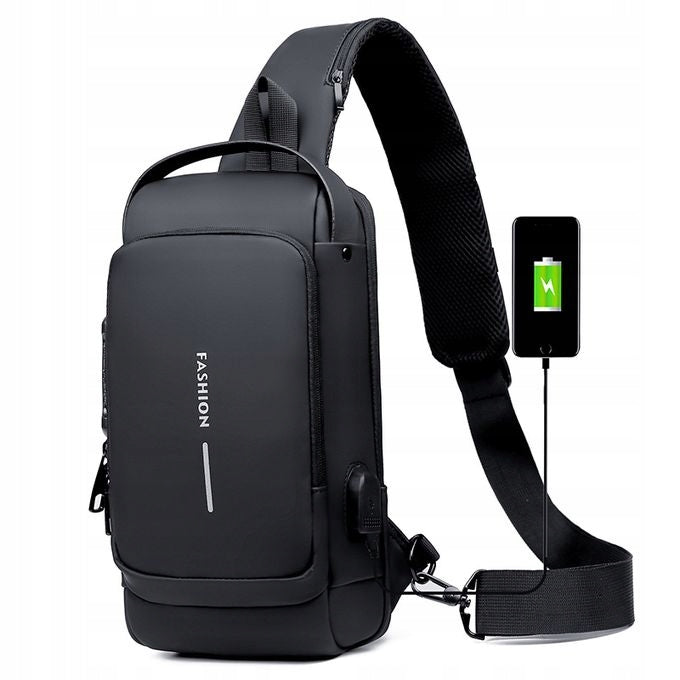 USB Backpack Waterproof Anti-Theft One Shoulder (GRAY+) Brand no brand