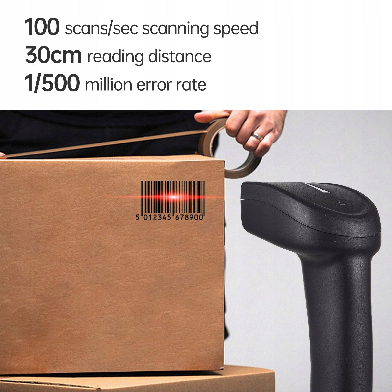 USB Barcode Scanner Plug and Play Portable Handheld EO Reader