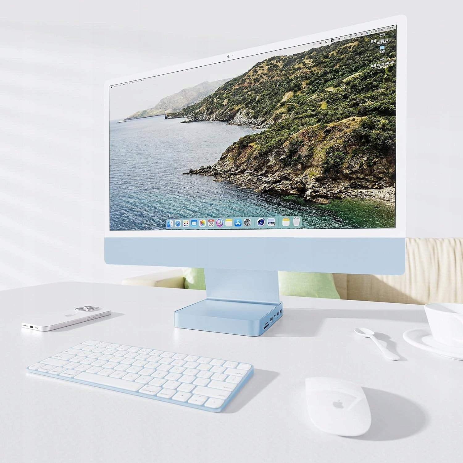 USB-C 7 in 1 PULWTOP Hub for iMac 24 with M.2 NVMe SSD Support, Blue Manufacturer code B0BQ1TDTC4