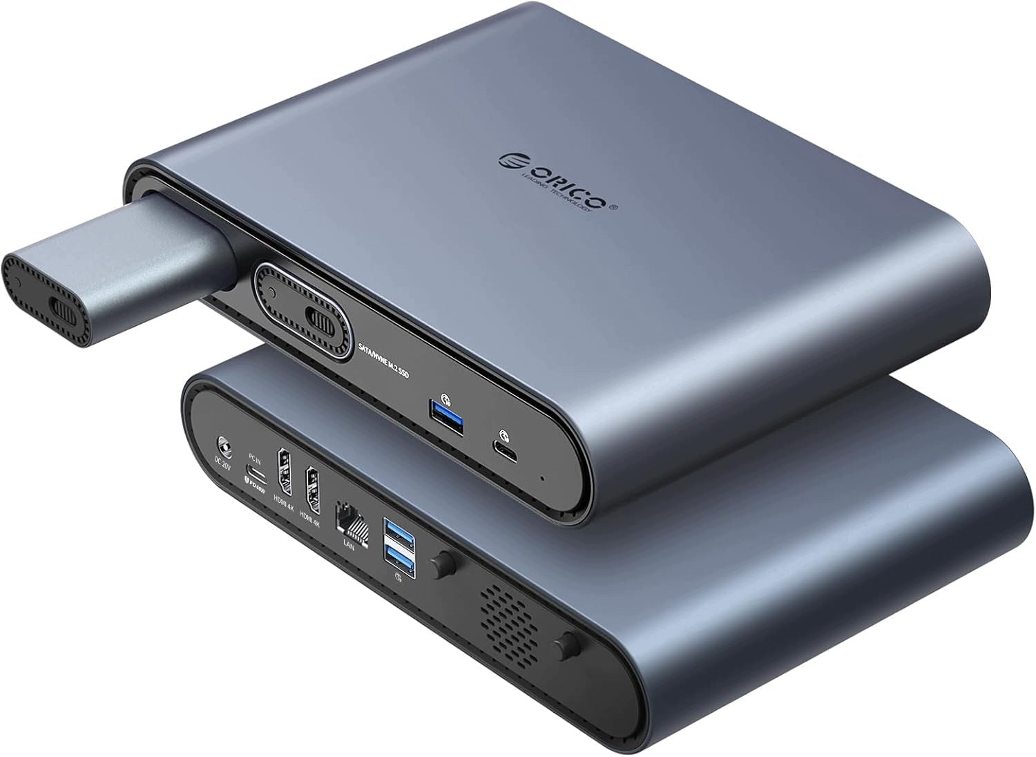 USB-C DOCKING STATION 10IN1 DUAL HDMI 4K DUAL SSD M.2 PD60W