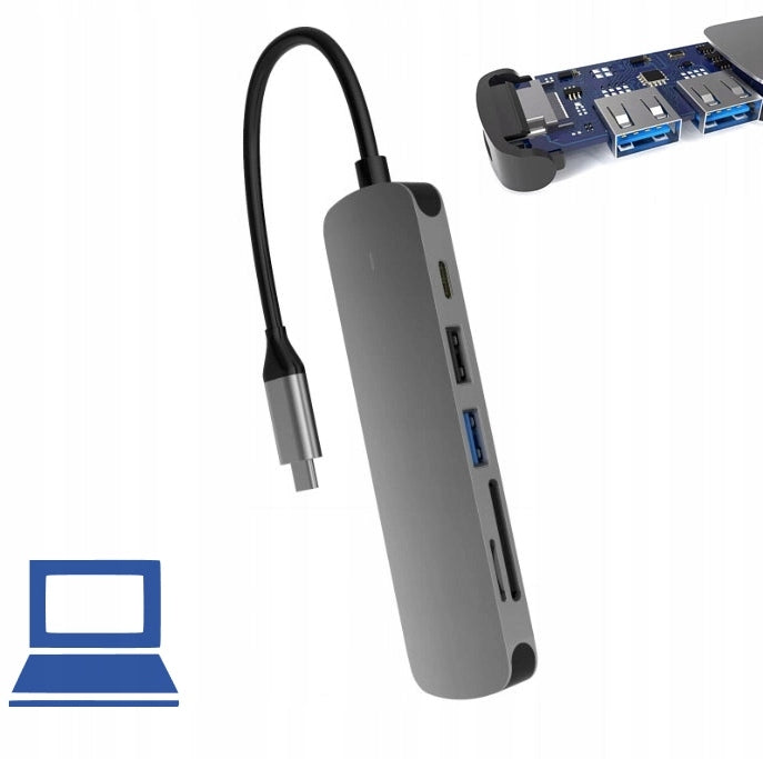 USB-C Docking Station Hub with Card Reader, USB 3.0, PD, HDMI 4K, SD & TF