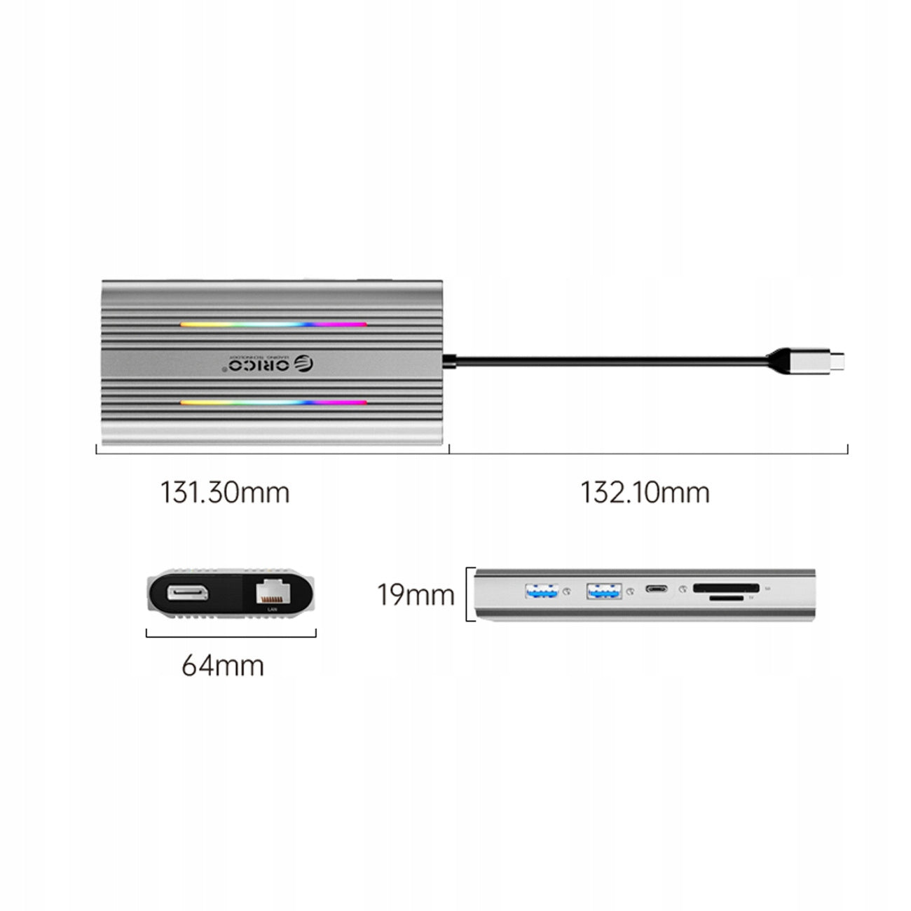 USB-C HDMI DOCKING STATION 12in1 DELL DisplayPort 60Hz RJ45 PD 100W SD ORICO Manufacturer code 6941788803879
