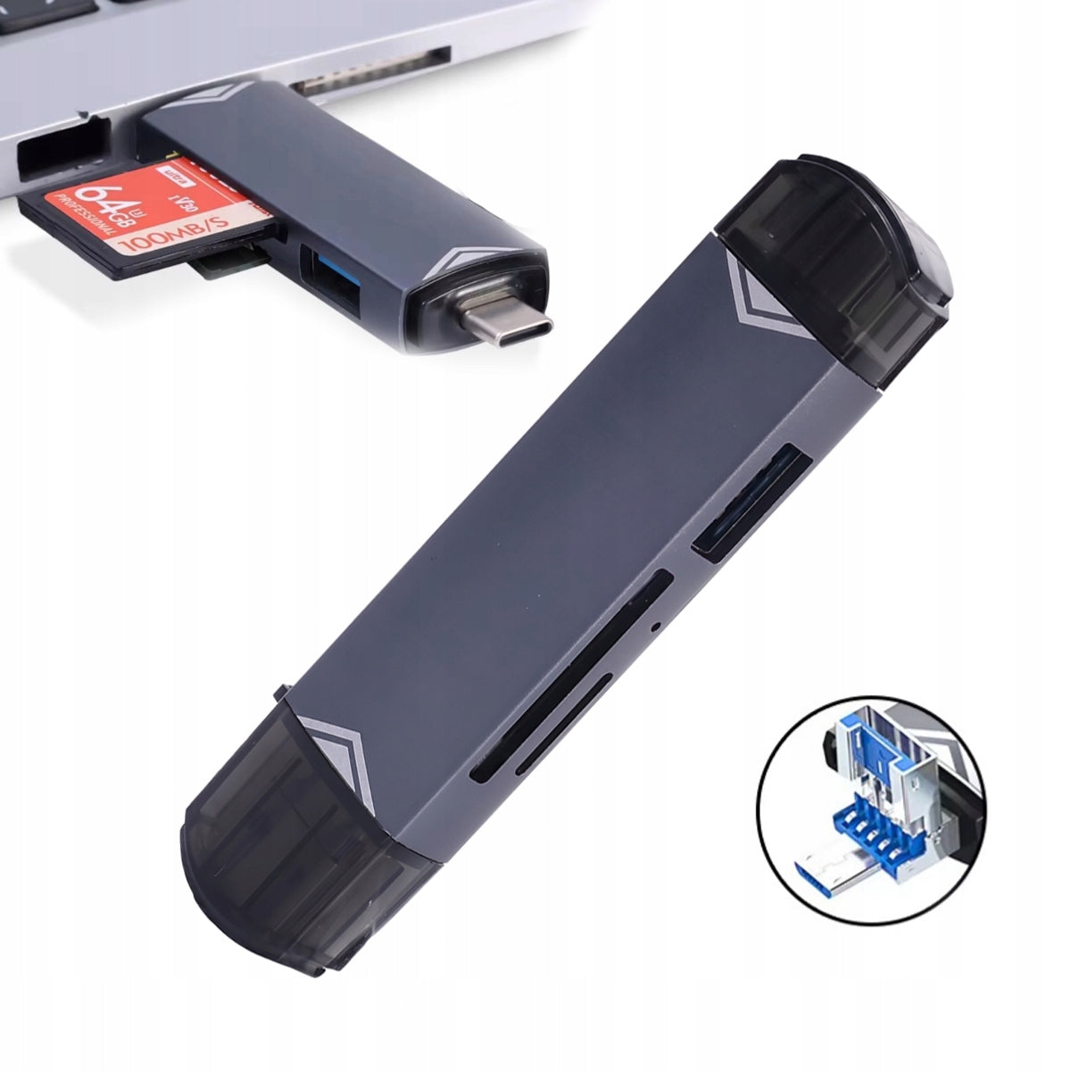 USB C Memory Card Reader USB 3.0 SD microSD USB C Micro 6in1 OTG