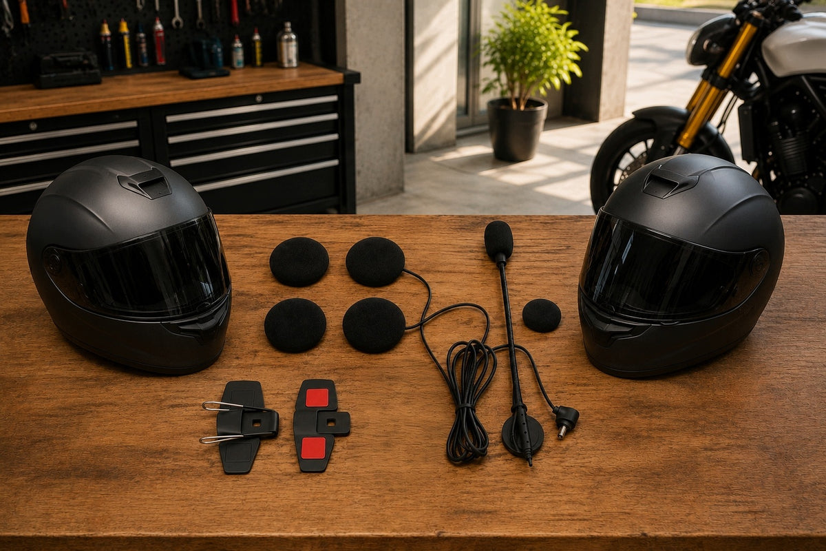 USB-C Motorcycle Intercom Headset for Second Helmet Packaging status original