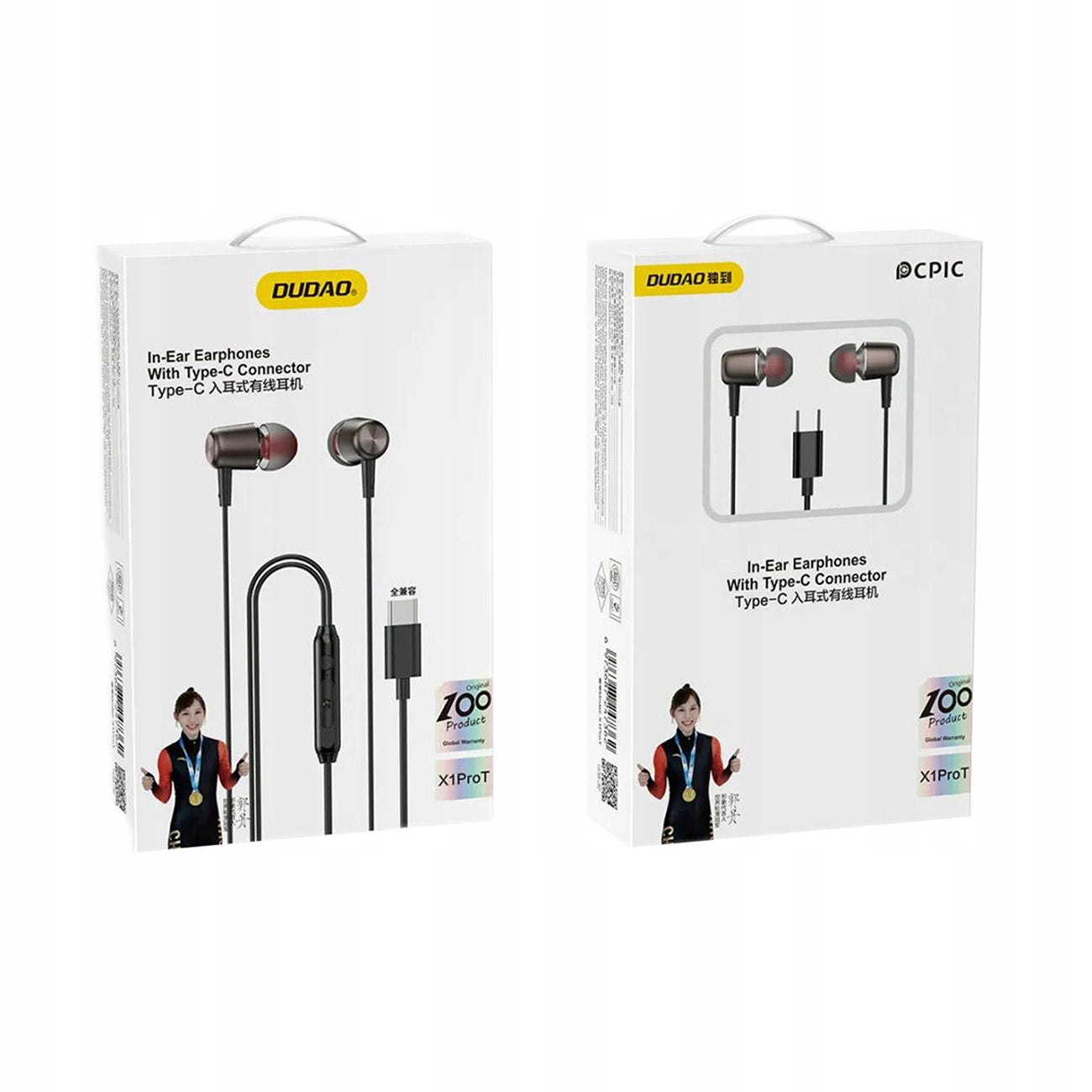 USB-C WIRED EARBUDS 1.2 m BLACK Dudao Brand Dudao