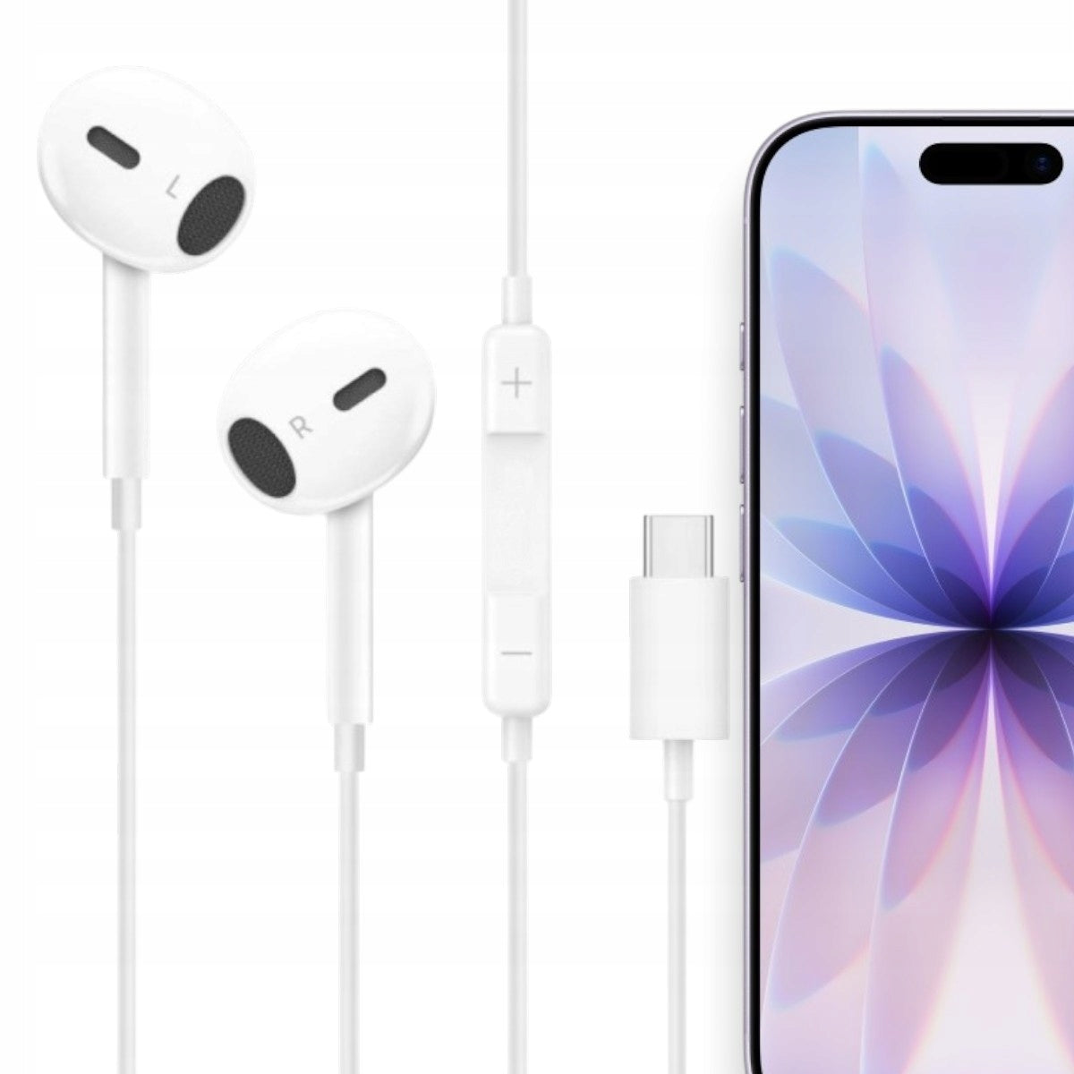 USB-C WIRED EARBUDS FOR IPHONE 15 16 PRO MAX IPAD MACBOOK