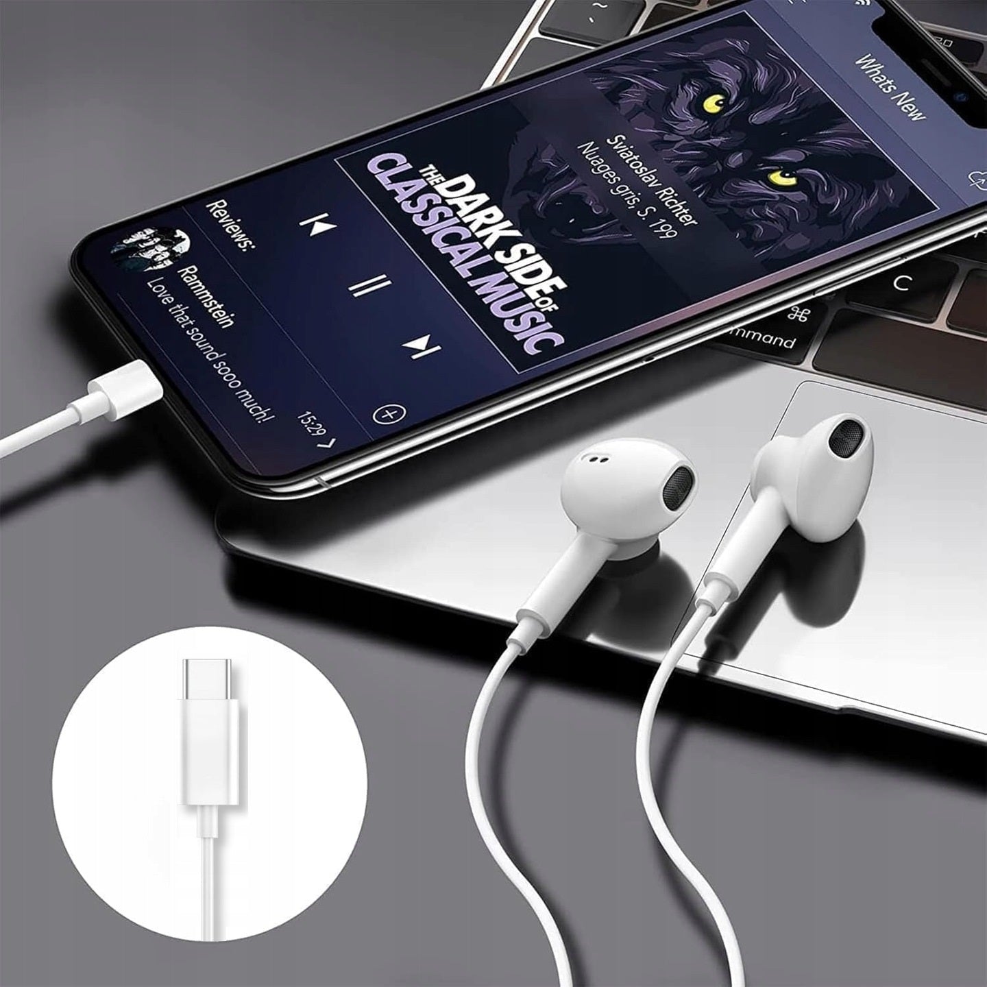 USB-C WIRED HEADPHONES FOR SMARTPHONE TABLET SAMSUNG GALAXY Manufacturer code SŁUCHAWKI DO SAMSUNG S22 S23 S24 S25 ULTRA