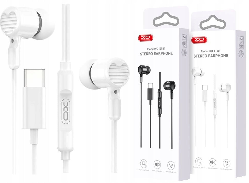 USB-C Wired In-Ear Headphones with Microphone Controller USB Type-C White