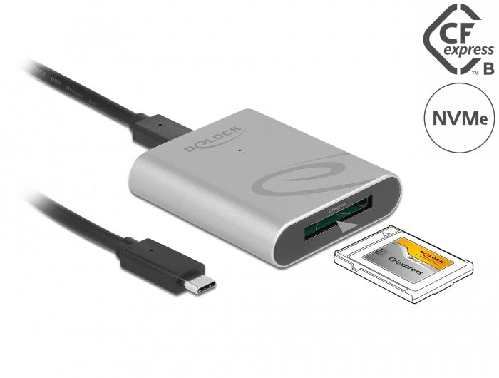 USB C card reader in aluminum housing for CFexpress Delock 91751 cards