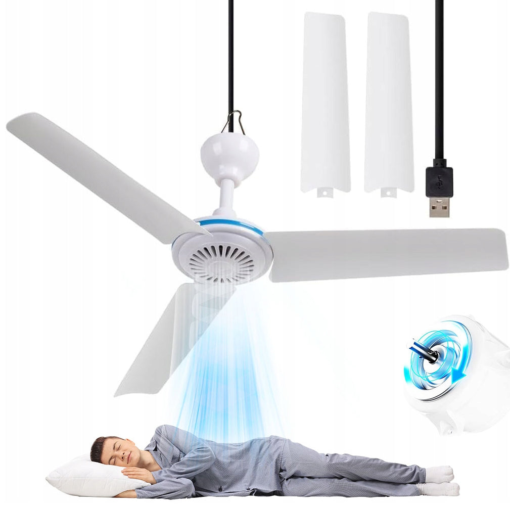 USB CEILING FAN CAMPING TENT QUIET PORTABLE SPARE WINDMILL Packaging status original