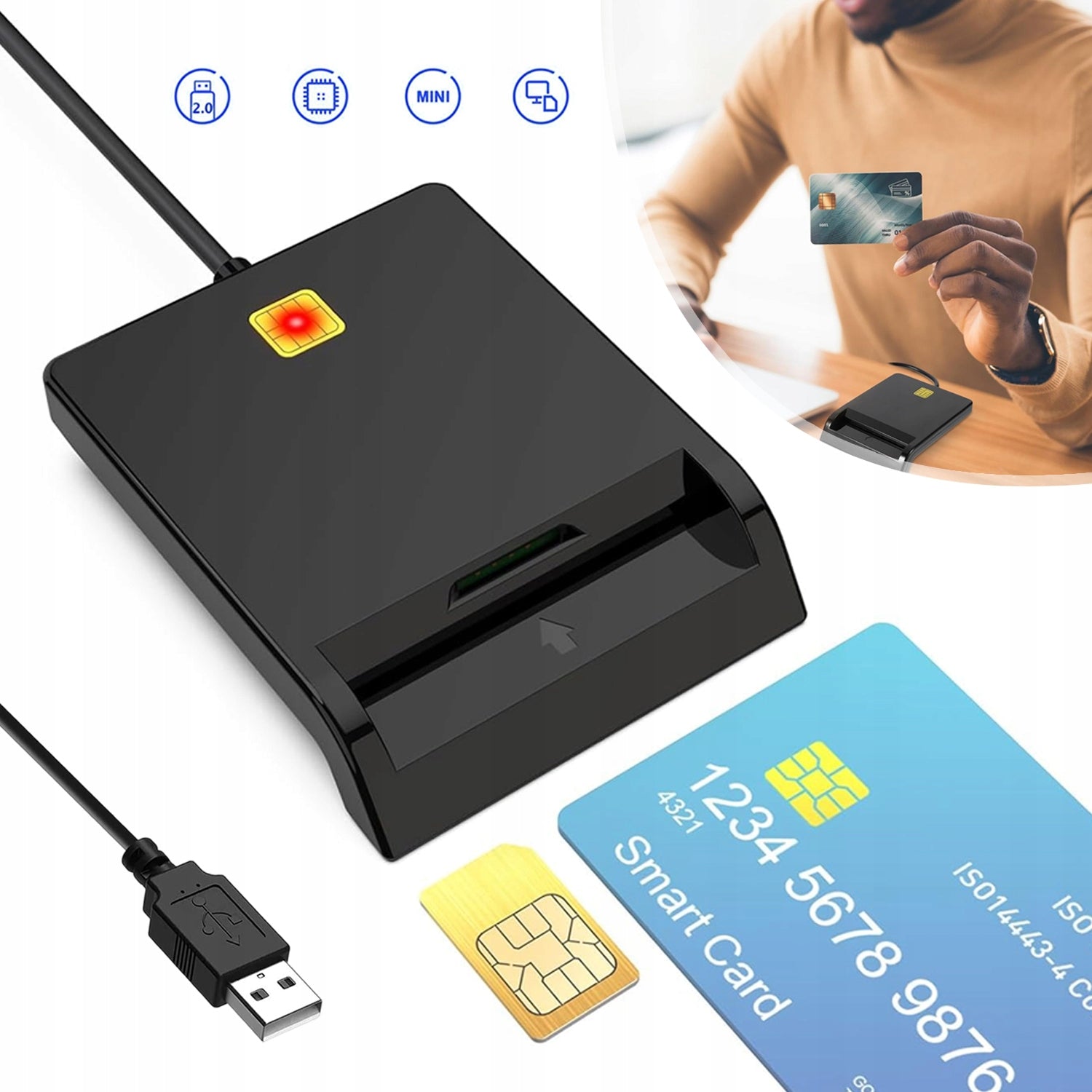 USB CHIP CARD READER, CHIP CARD READER, USB CARD READER