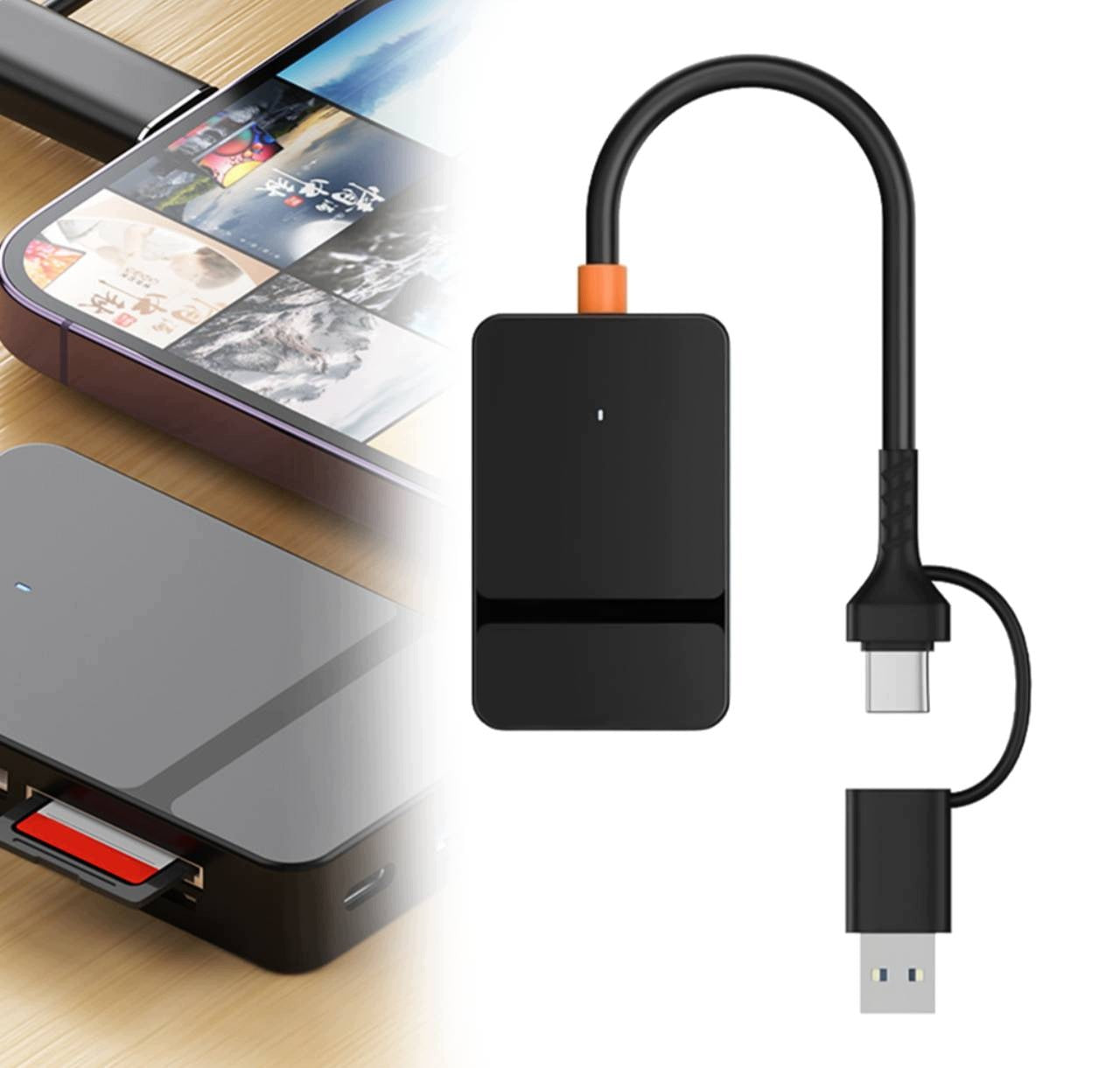 USB Card Reader Adapter USB 3.0 USB-C Micro SD Micro SD TF 5 Gb/s up to 2 TB