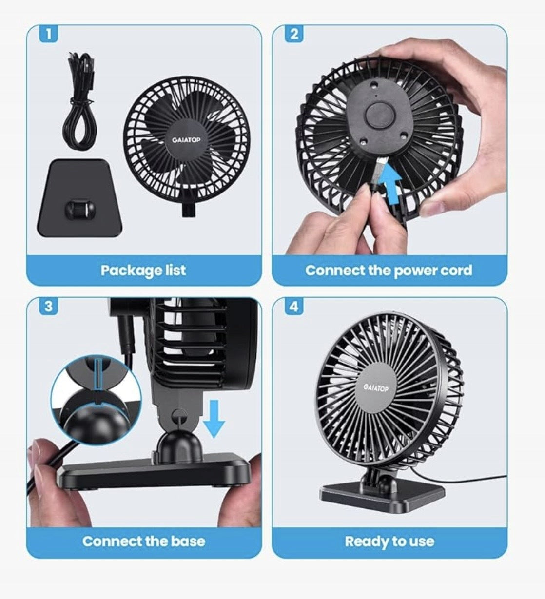 USB DESK FAN QUIET TABLE FAN POWERFUL MINI WIRELESS SUMMER Packaging status original
