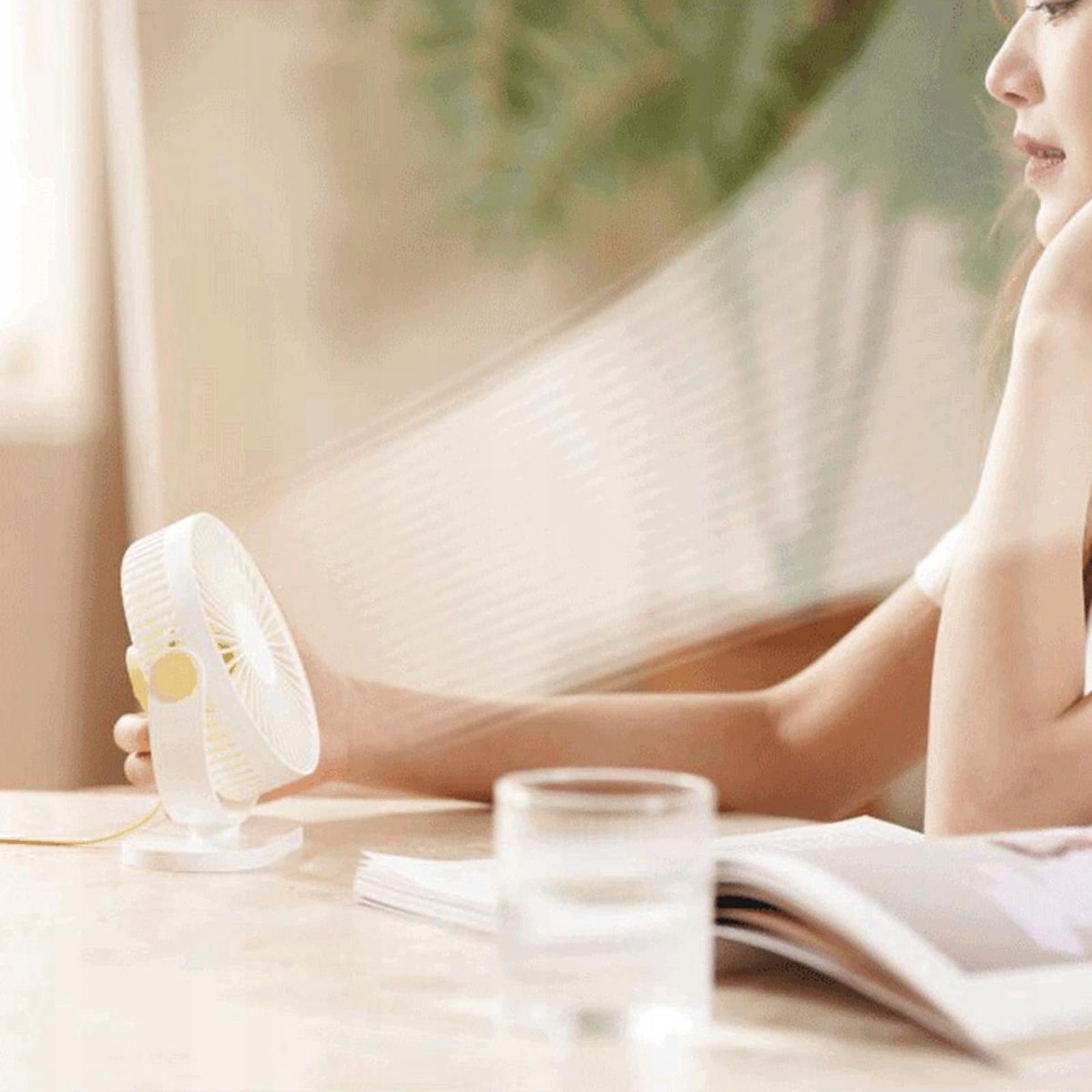 USB Desk Fan Personal Table Cooling Fan 90° Adjustment Quiet for White Manufacturer code perkf-53071854