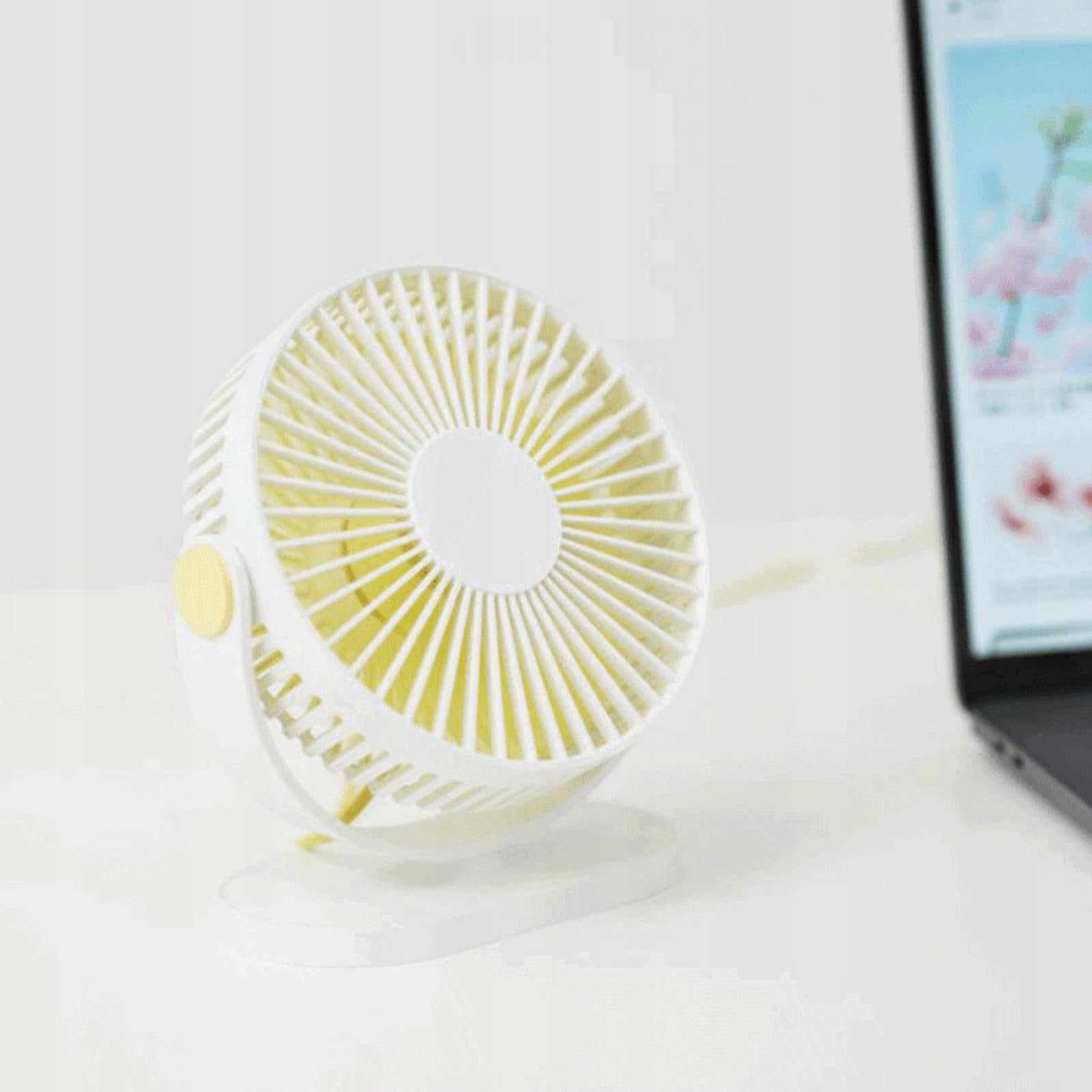 USB Desk Fan Personal Table Cooling Fan 90° Adjustment Quiet for White Model Wentylator biurkowy Przenośny miniwentylator