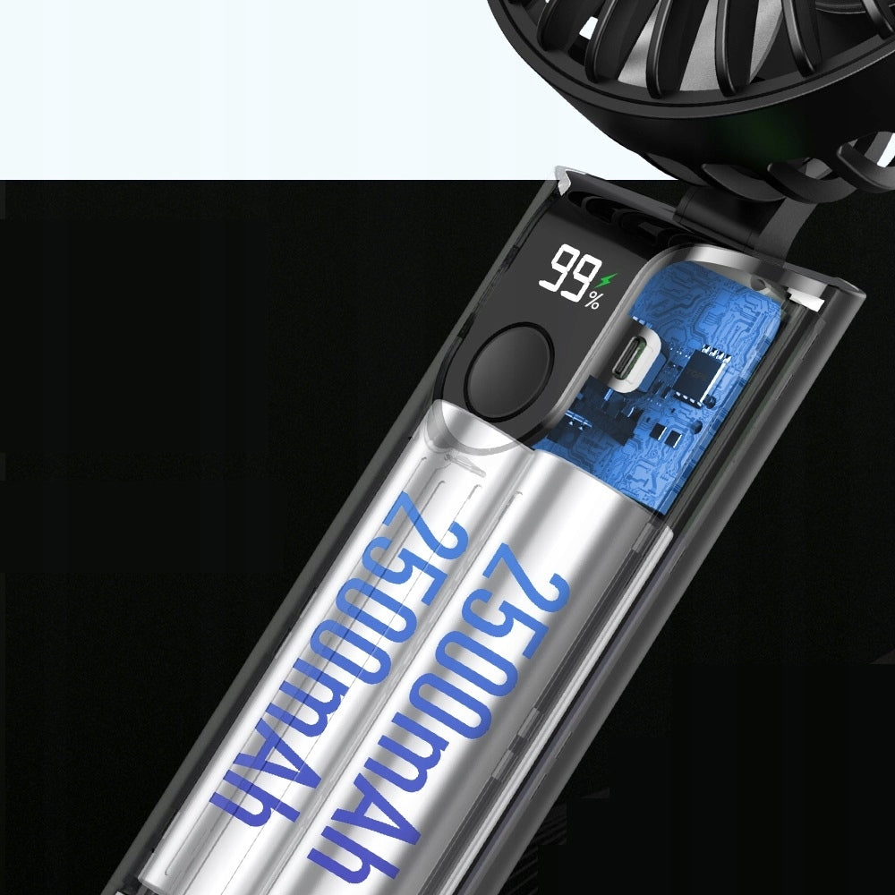 USB Fan Quiet Mini Handheld Desk Fan 5000mAh TOPK K38 Dominant color black