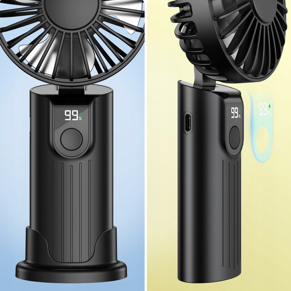 USB Fan Quiet Mini Handheld Desk Fan 5000mAh TOPK K38 Manufacturer code Mini wentylator 5000mAh TOPK K38 czarny
