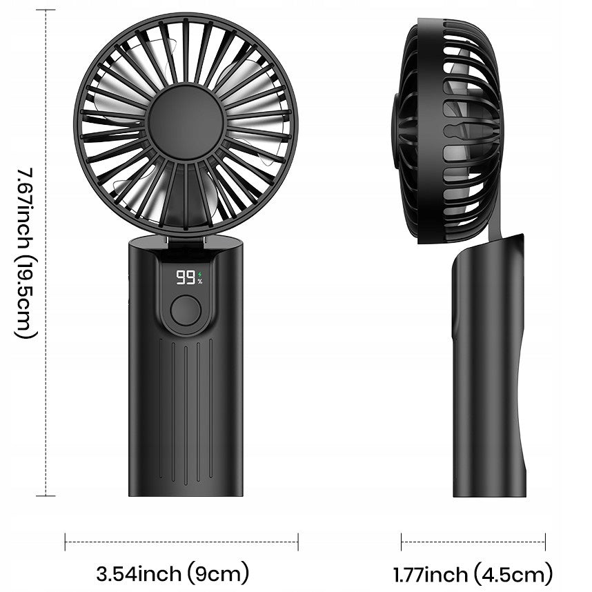 USB Fan Quiet Mini Handheld Desk Fan 5000mAh TOPK K38 Power supply USB