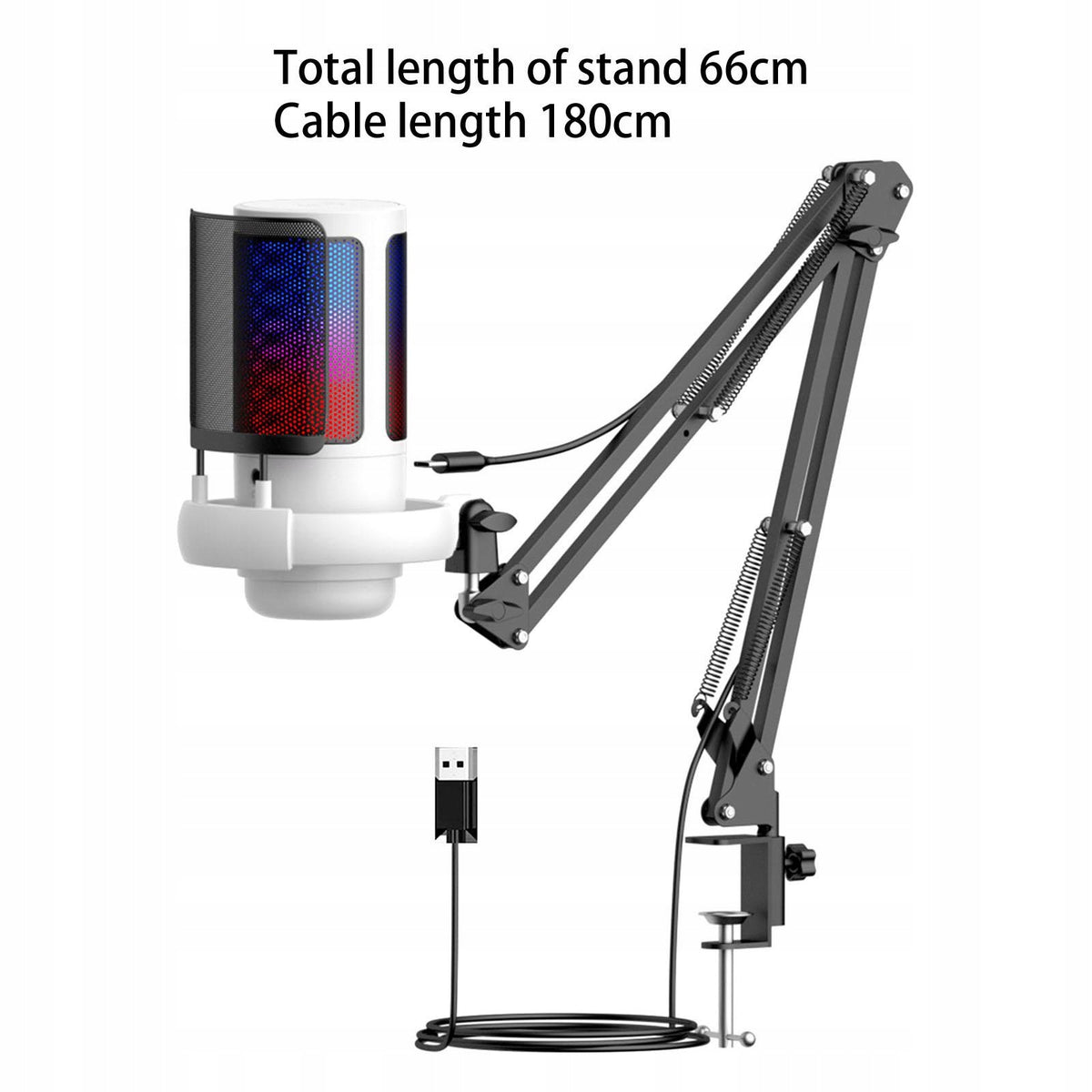 USB Gaming Microphone for PC Computer Mic for Chatting Podcasting White Packaging status original