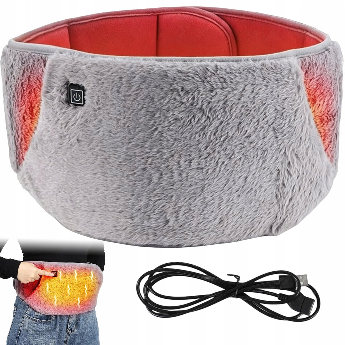 USB HEATING BELT WITH TEMPERATURE CONTROL FOR BACK NECK AND ABDOMEN