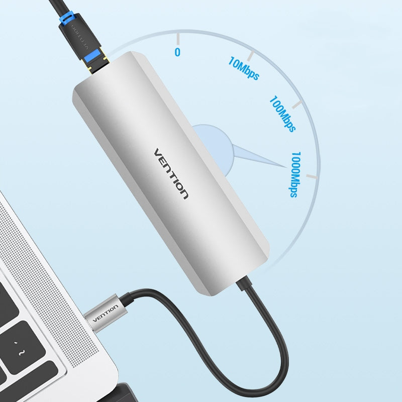 USB HUB Vention TOMHB 100 W Silver Manufacturer Vention