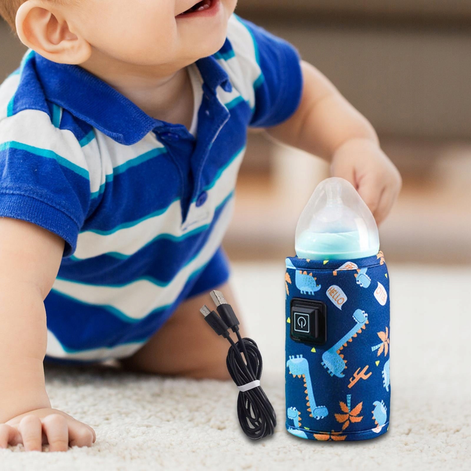 USB Infant bottle Heated Cover Bottle Feeding Warmer Cup Warmer Heater E Color transparent