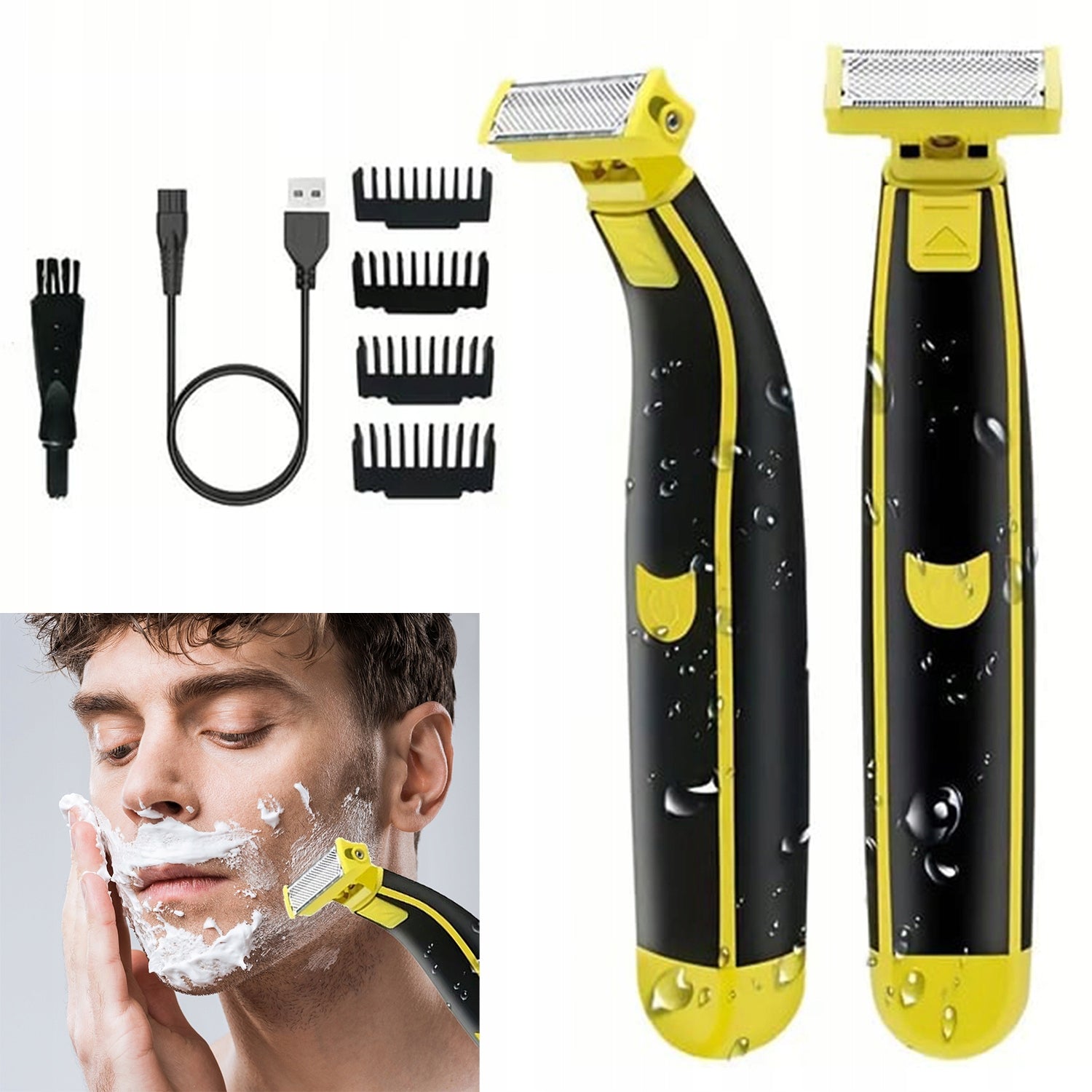USB MALE SHAVER WITH BATTERY 700MAH 60 MINUTES WORK WET DRY EXTRA