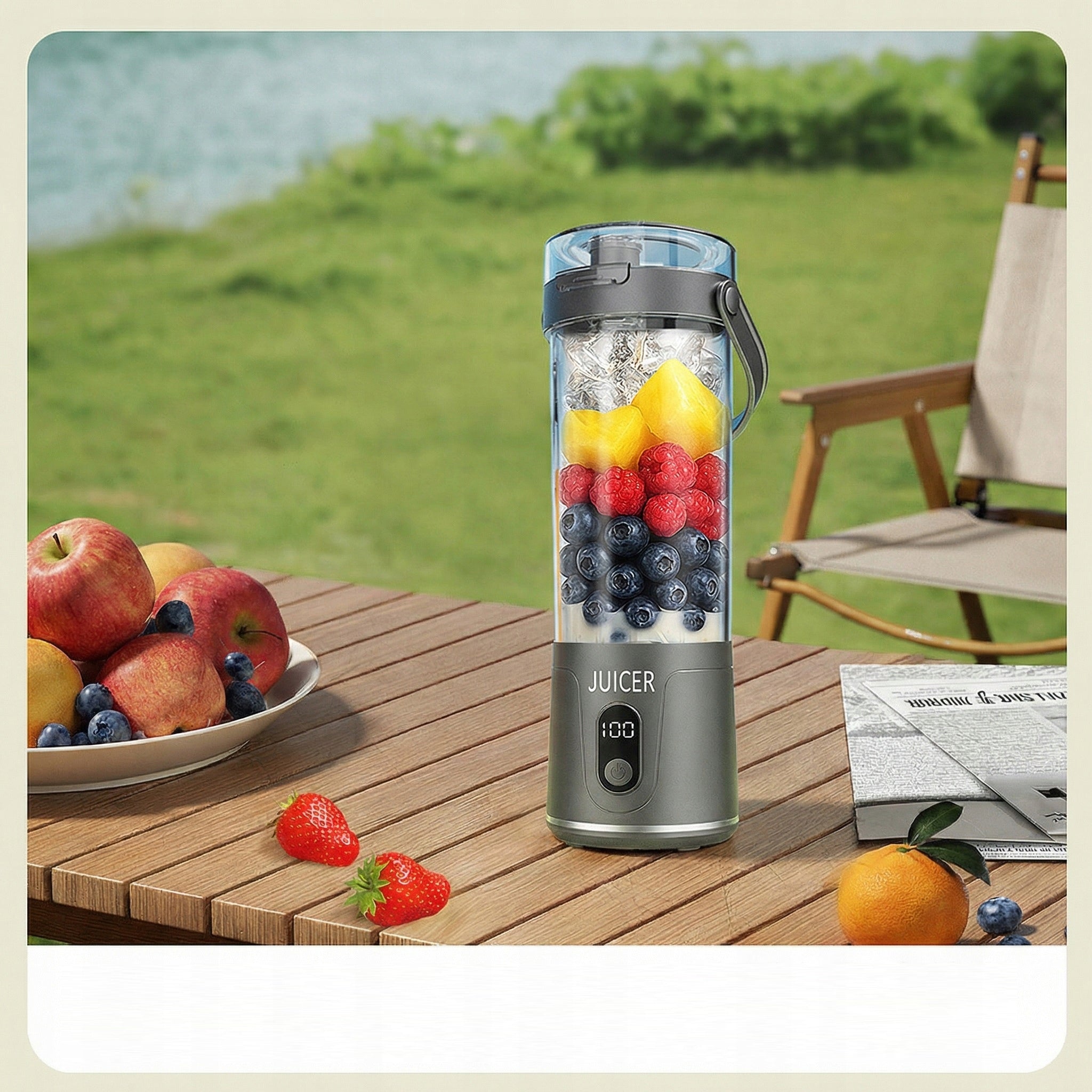 USB Portable Wireless Blender | Next Generation Premium Blender Grey Dominant color silver/gray