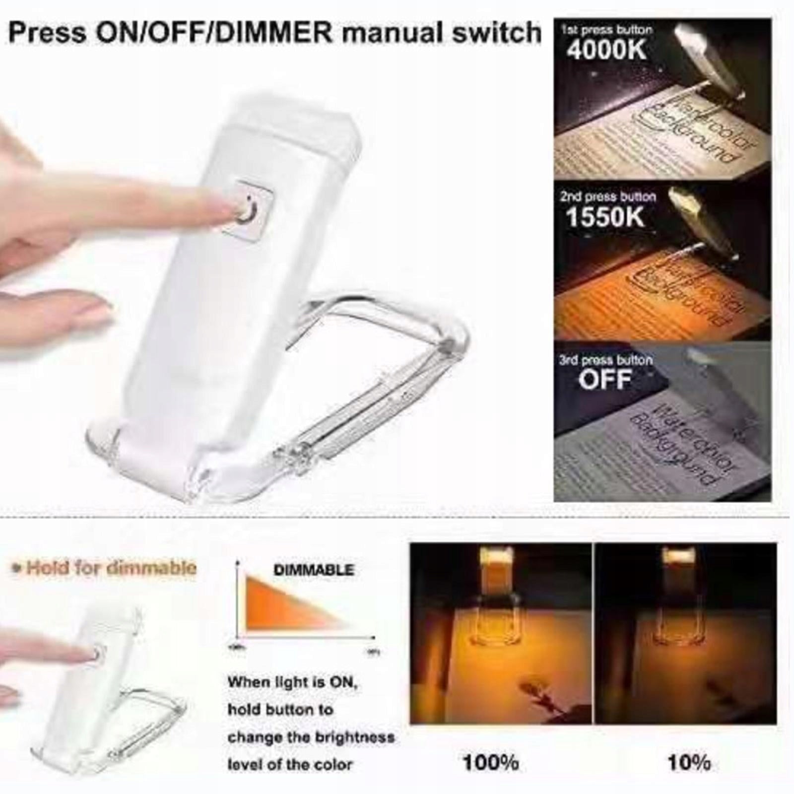 USB Reading Lamp, LED, Book Lamp, Clipped on Desk Lamps, 2 Brightness Medical device type medical device or in-vitro diagnostic medical device