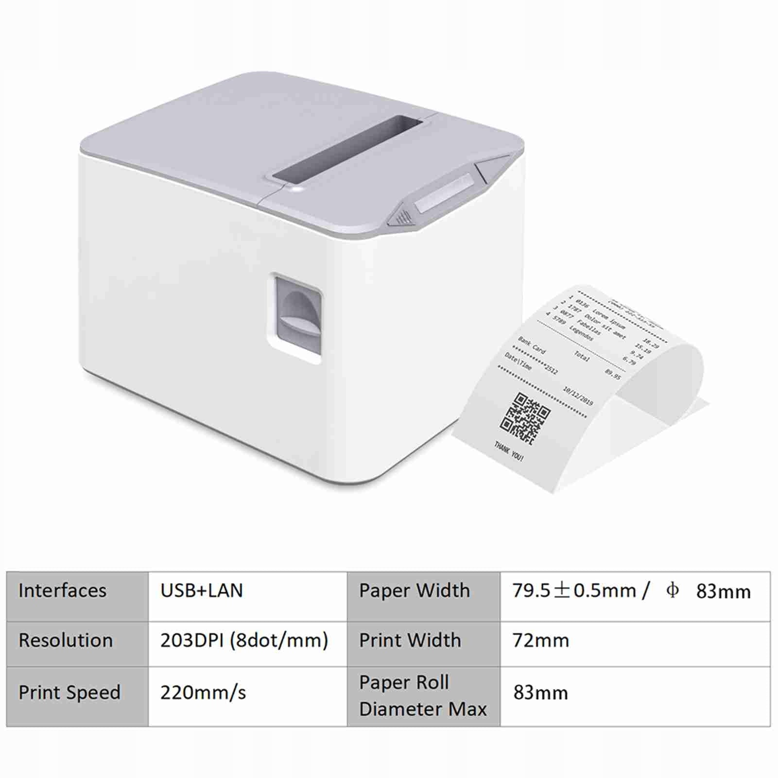 USB Receipt Printer Efficient Wall Hanging Wireless Printer