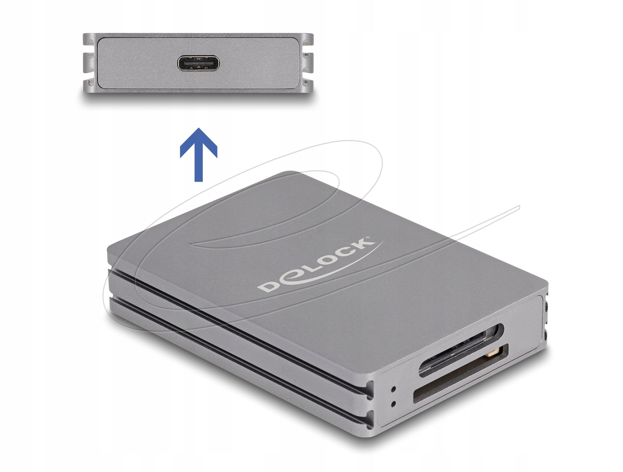USB Type-C card reader for SD and CFexpress type A Delock 91013 memory cards Packaging status original